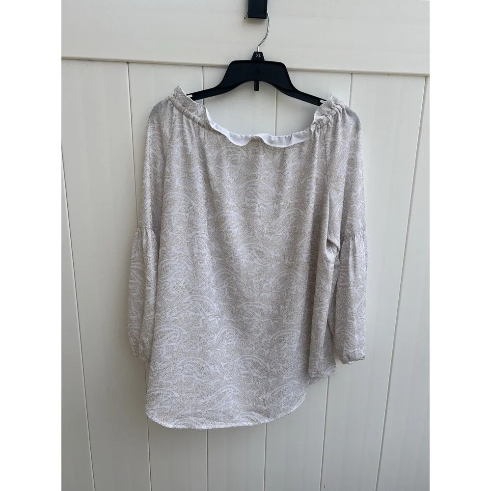 MICHAEL Kors White Off the Shoulder Top Women’s Large